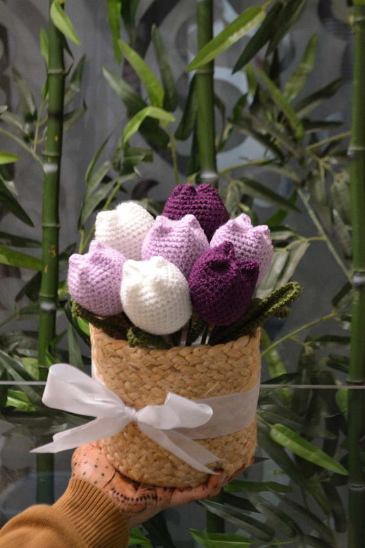 Lavender Field of Tulips Basket